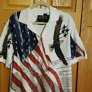 Cotton Traders Patriotic Short Sleeve Size L